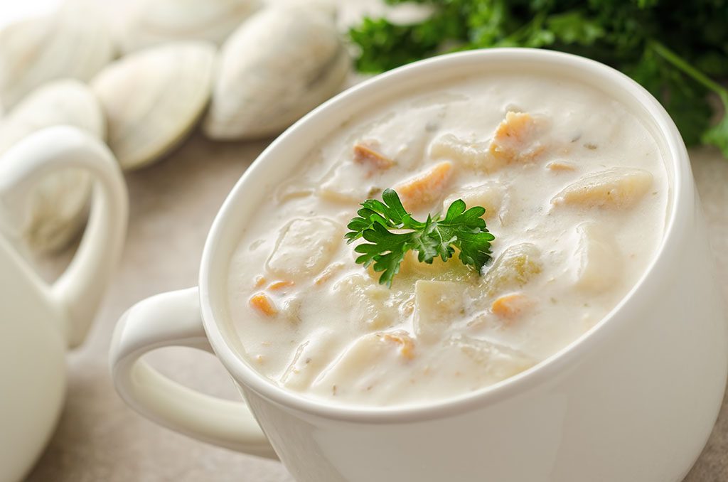 Cup of New England Clam Chowder